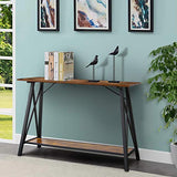 Table de Console, Console Meubles Rustique pour Salon,Table de Cocktail avec Structure en métal, 2 Niveaux,120 * 40 * 75CM