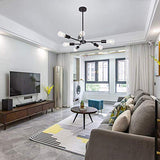 Pendentif Lumière Moderne Noire Satellite Suspension Industrielle Métal Lampe Suspensions Salle à Manger Lustre-6 Lumière