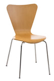 CLP Chaise Empilable Calisto en Bois - Assise Ergonomique - Chaise de Salle d'Attente en Bois Chaise, Hauteur Assise 45 cm -Couleurs au Choix: Nature