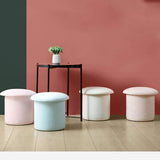 ZMX Banc De Rangement avec Coussin Tabouret Rond Pouf Coffre de Rangement Repose-Pieds,Tabouret Rond en Velours | Pouf Rond | Pouf | Pouf Rond | Banc de Pieds en Plusieurs Couleurs | Design Moderne