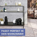 WENKO Console Meuble Style Industriel, Petite Console étroite, Meuble entrée - Bureau d'appoint, 3 Plateaux de Rangement, métal - MDF, L100xH80xL35 cm, Noir