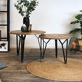 Luca Lot de 2 tables basses rondes en bois de manguier