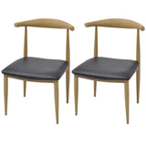 binzhoueushopping chaises pour Salon, DE Salle à Manger Noires, Cuir Artificiel,2 unités 50 x 52 x 78 cm