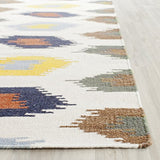 Safavieh Dhurrie Tapis, Tapis tissé à plat Coton de Laine en Ivoire / Multicolore, 120 X 180 cm