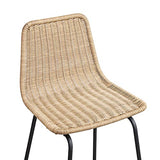 Tabourets de Bar Îlot Central Rotin et Métal - Coloris Naturel Bali | Lot de 2