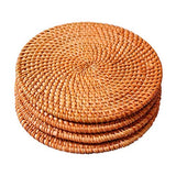 Fait à la main en rotin support de pot, antidérapant, durable, résistant à la chaleur Hot Pads Idéal moderne Home Decor Dessous-de-verre résistant à la chaleur Isolation Tasse Tapis - 20 cm - X4