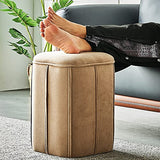 KAYEF Petit Pouf avec Rangement, Pouf de Rangement en Velours Repose-Pieds, Mignon Repose-Pieds canapé Tabouret Cube Pouf pour Salon Chambre entrée-Orange 32x32x37cm(13x13x15inch)