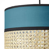 Brilliant lampe Dayanara suspension 30cm bleu / rotin | 1x A60, E27, 60W, adapté aux lampes standard (non incluses) | Échelle A ++ à E | Le câble peut être raccourci