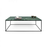 Tema Home Table Basse rectangulaire Gleam 50 Plateau en marbre Vert Structure Noire
