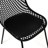 IDMarket - Lot de 4 chaises Maelys Noires Pied métal pour Salle à Manger