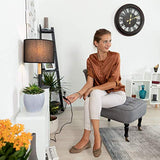 Relaxdays Fauteuil Cocktail Retro années 50 Chaise Salon Vintage 2 roulettes Lounge Club HxlxP: 82 x 55 x 65 cm, Gris