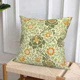 HOSTECCO William Morris Lot de 4 housses de coussin carrées décoratives en lin pour canapé, bureau - 45 x 45 cm