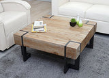 Table Basse de Salon HWC-A15, Table d'appoint, jardinière, Bois Massif de Sapin Rustique - 70x70cm