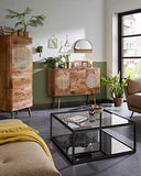 LF - Table basse Grennhill carré 80 x 80 cm métal et verre