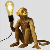 Lampe De Table De Lampe De Singe En Résine Or Noir Et Blanc Moderne Luminaire Bar Lampe De Table Café Adaptée À L'Ampoule Led E27-Lampe De Table Dorée
