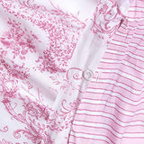 HOMESCAPES Parure de lit Housse de Couette + Taie d'oreiller Rose Effet « Toile de Jouy » en Polycoton, 230 x 220 cm