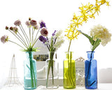 Outflower Vase cylindrique en Verre Transparent Décoratif et Moderne pour Fleurs 22 x 7,5 cm 22 * 7.5cm Bleu Marine