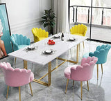 LHY HOME LUHUIYUAN Chaise Scandinave en Velours Pieds De Tabouret en Titane Fauteuil Salle À Manger Salon pour Salon/Chambre/Balcon,Blanc