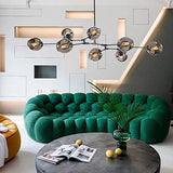 Lustre industriel Spoutnik, E27 rétro suspension décorative en métal pour restaurant salon bar café plafonnier, avec branches réglables noir 8 lumière