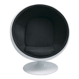 Fauteuil Design Blanc et Noir - Boule