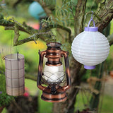 Relaxdays Lanterne tempête LED, Retro comme décoration de fenêtre ou Lampe Jardin, à Piles, cuivrée
