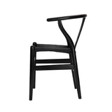 Wishbone Chaise Y en Bois Massif Chaise de Salle à Manger en rotin Naturel Beech-Black