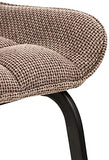 CLP Lot De 4 Chaises De Salle A Manger Saranda en Tissu I Chaise avec Surface D'assise Matelassée I Charge Max.160 Kg, Couleur:Marron Terre, Couleur du Cadre:Noir