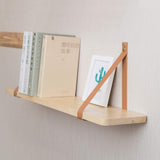 Étagère suspendue suspendue en bois flottant étagères de rangement bracelet en cuir swing bloc-notes 1 pièce ensemble 60 * 19 * 25cm