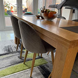 TUKAILAI Lot de 2 Fauteuil Chaise de Salle à Manger Velours Gris Chaise de Bureau Ergonomique Pieds Métal avec Finition en Bois Gris