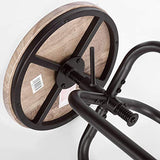 HOUSE IN BOX.COM Lot de 2 Rond Tabourets de Bar Chaise de Bar Taboure Pivotant Hauteur Réglable Rotatif à 360 Dégrées Siège Repose-Pieds Style Industriel pour Bar Comptoir Cuisine (Chêne)