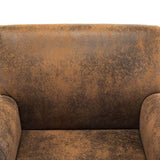 Festnight Chaise Fauteuil Bureau Fauteuil de Salon Similicuir Daim Marron