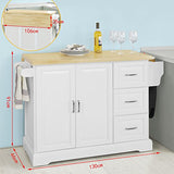 SoBuy® FKW41-WN Desserte sur roulettes Meuble de Cuisine de Service Roulant en Bois - Plans de Travail Rabattables - Haute Qualité et Stabilité