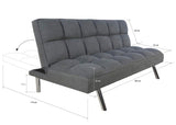 PEGANE Canapé de lit Coloris Gris - H 80 x P 57 x L 180 cm