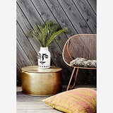 Madam Stoltz Vase avec visage Blanc avec peinture noire 16 x 28 cm