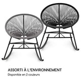 blumfeldt Roqueta Chaise à Bascule - Retro-Design, Housse en Maille de 4mm, Matériau du Cadre: Acier thermolaqué, résistant aux intempéries, Gris