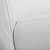 Mendler Lot de 2 chaises de séjour Littau, Simili-Cuir, Blanc Mat, Pieds foncés