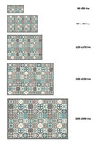 Panorama Tapis du Sol Vinyle Carreaux Ciments Bleu 40x80 cm - Tapis de Cuisine en PVC Linoléum Vinyle - Antidérapant Lavable Ignifuge - Tapis pour Cuisine Bureau Salon - Protection du Sol