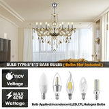 Ridgeyard Lustre Baroque Lustres de Plafond Moderne Lustre Cristal K9 Plafonnier Luminaire pour Salon Chambre Couloir Entrée, 8 Lumières, Cognac