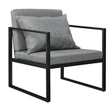 Lot de 2 Fauteuils Design de Salon avec Accoudoirs Siège et Dossier Rembourrré Armature Solide Housse en Polyester 70 x 60 x 60 Gris Foncé