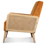 Déco en Ligne - Fauteuil Velours Orange cannage