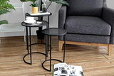 LIFA LIVING Lot de 3 Table Basse gigogne, Table Basse de Salon, Petite Table Scandinave en métal Noir, pour la Cuisine, Le Salon et la Chambre