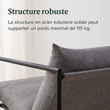 ZINUS Aidan Fauteuil d’exception style suspendu,Fauteuil avec structure en métal et coussins remplis de flocons de mousse, Montage facile sans outils,Fauteuil livré dans une boîte compacte, Gris clair