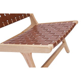 Miliboo Fauteuil Ethnique en Bois et Sangles tressées Marron Bondi