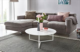 FineBuy Table Basse ø 80 cm Rond pour Salon | Mat laqué | Couleur Blanc | Design Moderne