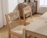 Wahson Chaises de Salle a Manger en Bois, Lot de 2 Chaises de Salle à Manger Rétro en Bois Massif Chaise en Bois Assise en Paille, Chaise en Rotin pour Salon et Salle à Manger, Bois Naturel