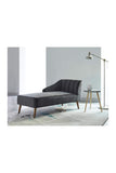 PAULINE Meridienne - Velours gris - Scandinave - L 154 x P 68 cm