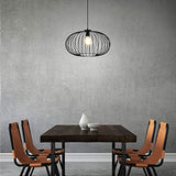 BRILONER Leuchten Lampes suspension, lampe suspension 1 flamme, lampe suspension rétro/vintage, Acier noir, 1x E27, max. 60 Watt, noir, 500x500x1200mm (LxLxH)