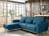 Bestmobilier - Vera - Canapé d'angle réversible Convertible au Style scandinave en Tissu - 256x88x149cm