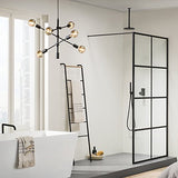 QAZQA sydney - Suspension Industriel - 6 lumière - Ø 75 cm - Noir - Rustique - Éclairage intérieur - Salon I Chambre I Cuisine I Salle à manger