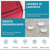 DESHOME - Pouf repose-pieds d'extérieur et intérieur tissu hydrofuge, déhoussable avec rembourrage 80 x 80 x 50 cm : Pouf pour canapé de séjour chambre à coucher, Pouf rayé